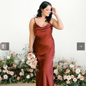 Revelry Skye Satin Terracotta Rust Size 4 Regular Length